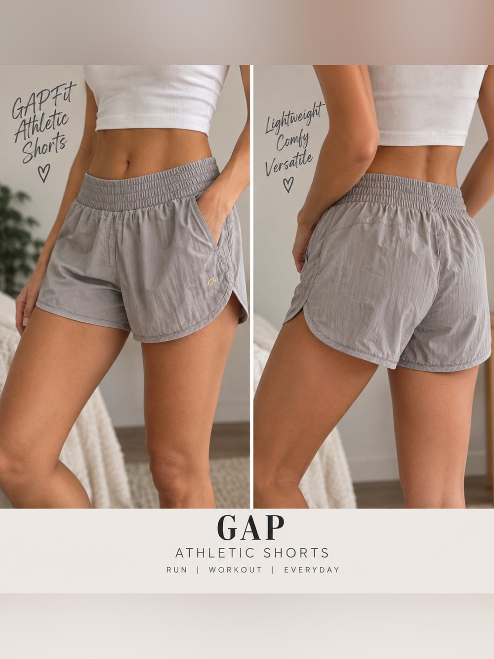 GAPFit Gray Running Athletic Shorts NWT